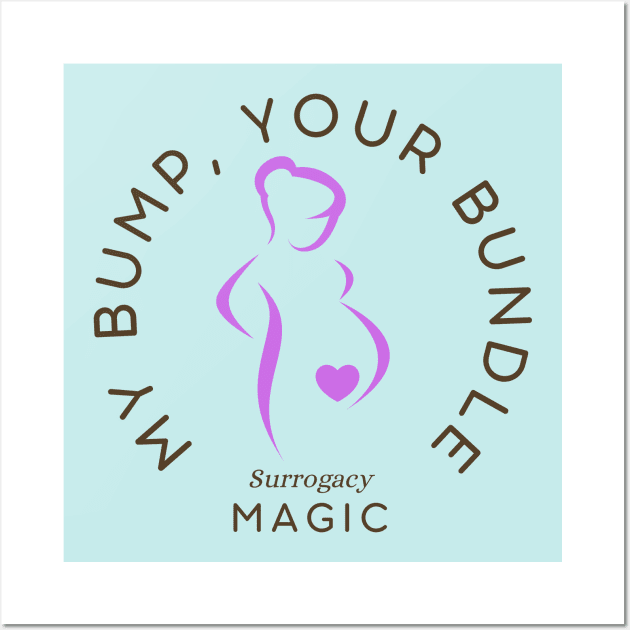 My Bump, Your Bundle Surrogate Mom Mothers Day Gift for Surrogacy Wall Art by Trend Spotter Design